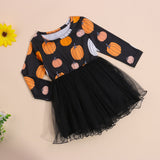 Halloween Kids Baby Girls Pumpkin Printed Dress 0-4Y