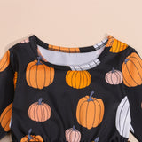 Halloween Kids Baby Girls Pumpkin Printed Dress 0-4Y