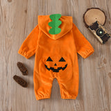 0-24M Infant Baby Girls Boys Pumpkin Print Halloween Rompers