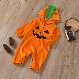 0-24M Infant Baby Girls Boys Pumpkin Print Halloween Rompers