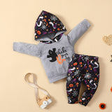 6M-4T Baby Boys Halloween Kids Cartoon Printed Patchwork 2 Pcs Sets