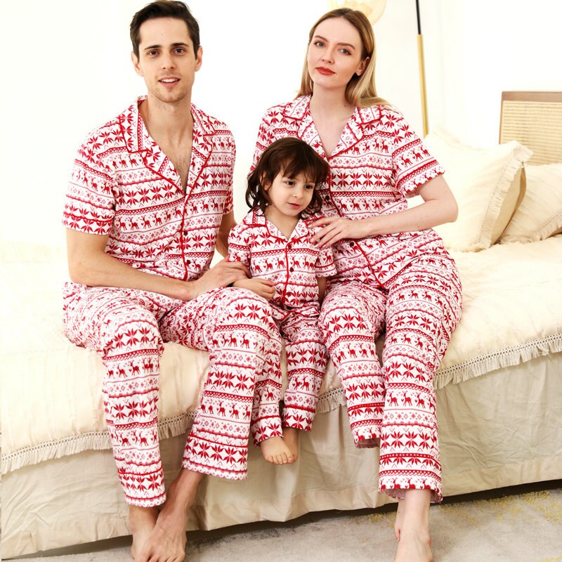 Family Matching Christmas Pajamas Sleepwear Outfits