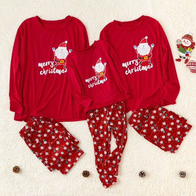 Family Matching Christmas Pajamas Kids Girls Boy Sleepwear Nightwear Outfit