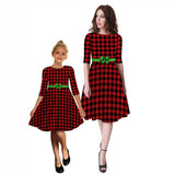 Family Matching Mother Daughter Autumn Christmas Dresses