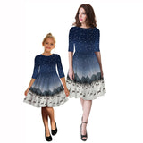 Family Matching Mother Daughter Autumn Christmas Dresses