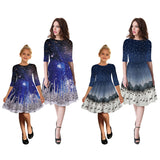 Family Matching Mother Daughter Autumn Christmas Dresses