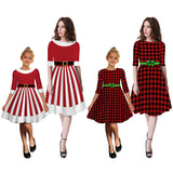 Family Matching Mother Daughter Autumn Christmas Dresses