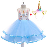 Girl Princess Fantasy Unicorn Birthday Party Infant Tutu Christmas Dress For 2-10 Year - honeylives
