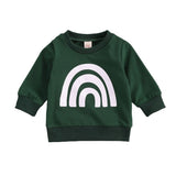 Baby Sweatshirts  Rainbow Print Long Sleeve Loose Shirt