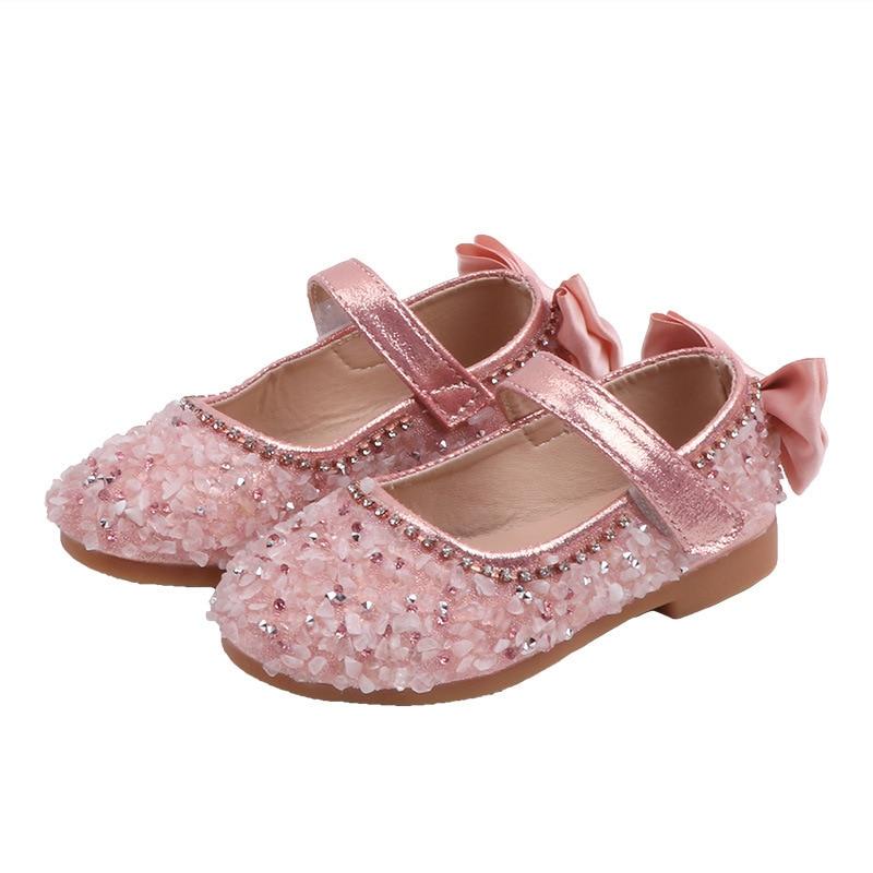 Kids Baby Girl Fashion Bow Wedding Shoes School Princess Leather Shoes