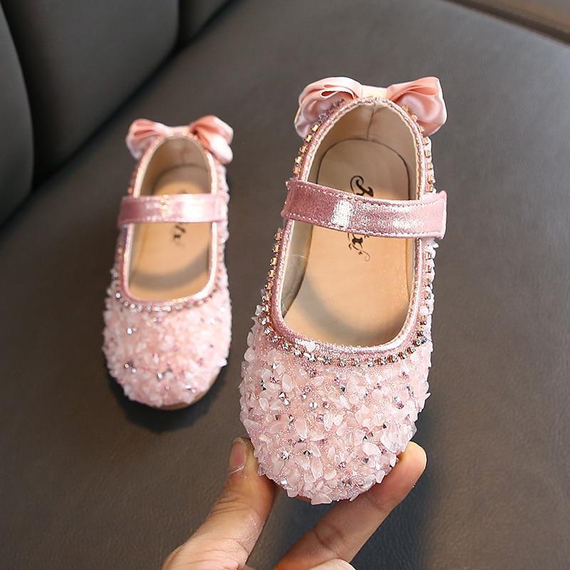 Kids Baby Girl Fashion Bow Wedding Shoes School Princess Leather Shoes