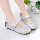 Girls Rhinestone Leather Princess Shoes