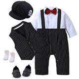 Newborn Baby Boys Formal Suit 4 Pcs Sets With Cap