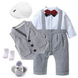 Newborn Baby Boys Formal Suit 4 Pcs Sets With Cap