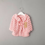 Girl Cardigan Autumn Knitting Wool Bat Sleeve Sweater 2-6Y
