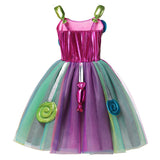 Kid Girls Candy Dress Chrismtas Carnival Party Dress With Headband