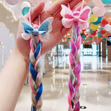 Girls Cute Cartoon Bow Butterfly Colorful Braid Headband Hair Accessories