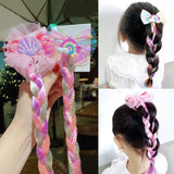 Girls Cute Cartoon Bow Butterfly Colorful Braid Headband Hair Accessories
