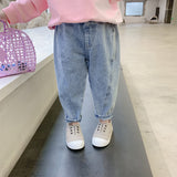 Baby Girls Jeans Autumn Trousers Fashion Denim Pants 2-8 Years