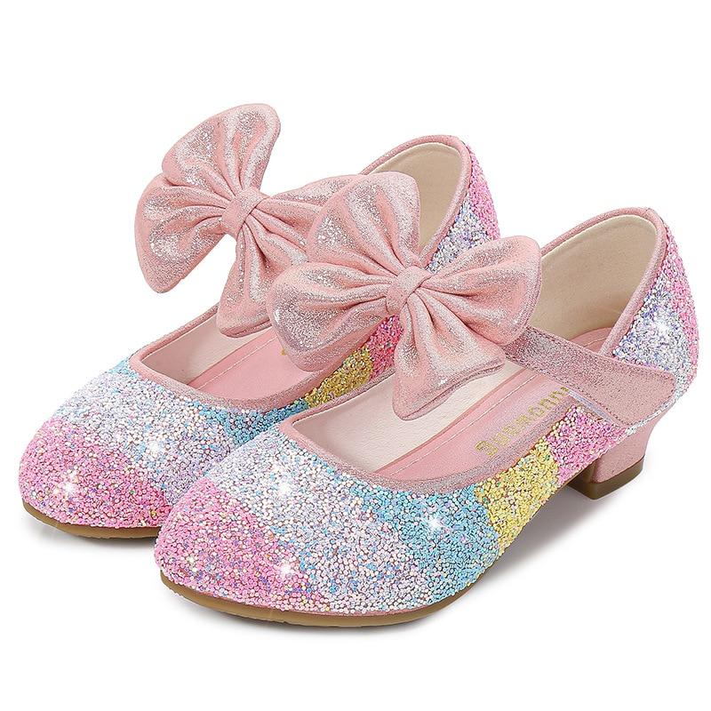Girls High Heel Princess Crystal Shoes
