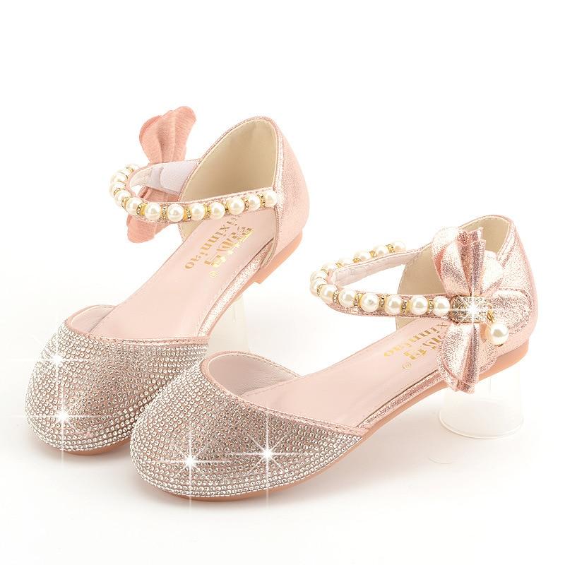 Girls Flat Heels Princess Sandals Dance Fashion Party Shoes