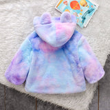Girls  Coat Winter Colorful Fur Cotton Padded Thicken Warm Coats