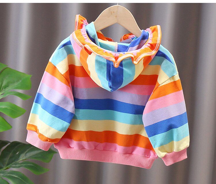 Girls Fall Cute Flower Stripes Fashion Sweatshirt 2-7Years
