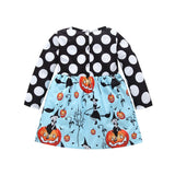 6M-6T Kids Baby Girl Halloween Pumpkin Printed Casual Dresses