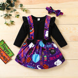 6M-4T Toddler Kid Baby Halloween Outfits Long Sleeves 3Pcs Sets