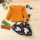 6M-4T Toddler Kid Baby Halloween Outfits Long Sleeves 3Pcs Sets