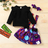 6M-4T Toddler Kid Baby Halloween Outfits Long Sleeves 3Pcs Sets