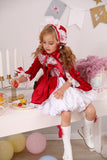 Spanish Girl Princess Tutu Dress Lolita Christmas Birthday Costume 1-6 Years