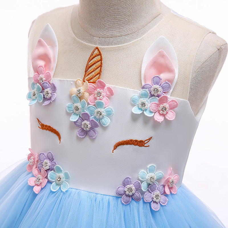 Girl Princess Fantasy Unicorn Birthday Party Infant Tutu Christmas Dress For 2-10 Year - honeylives