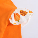 0-18M Baby Girl Halloween Frilly Long Sleeves Pumpkin Print 3 Pcs Sets