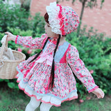 Baby Girls Floral Dress Long Sleeve Birthday Party Dresses 1-5 Years