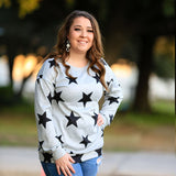 Long Sleeve Mother Daughter Family Matching Autumn O-neck Stars T-shirt
