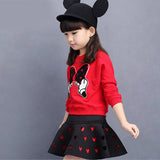 Kids Baby Girl Autumn Sets Long-sleeve Tops Pleated 2Pcs Outfits