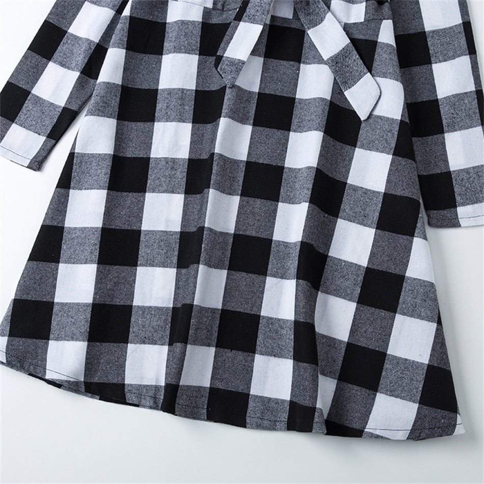 Christmas Plaid Mother Daughter Family Matching Dresses