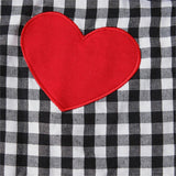 Baby Girls Valentine Ruffle Tops+Suspender Heart Plaid Sets 2pcs