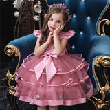 Flower Kids Girl Embroidery One-Shoulder Princess Birthday  Formal Dresses - honeylives