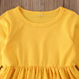 Toddler Kids Baby Girl Outfits Yellow Long Sleeve Autumn 2 Pcs