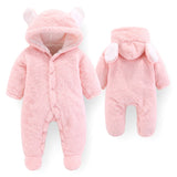 Baby Autumn Winter Cotton Casual Cute Bear Design Jumpsuit Romper