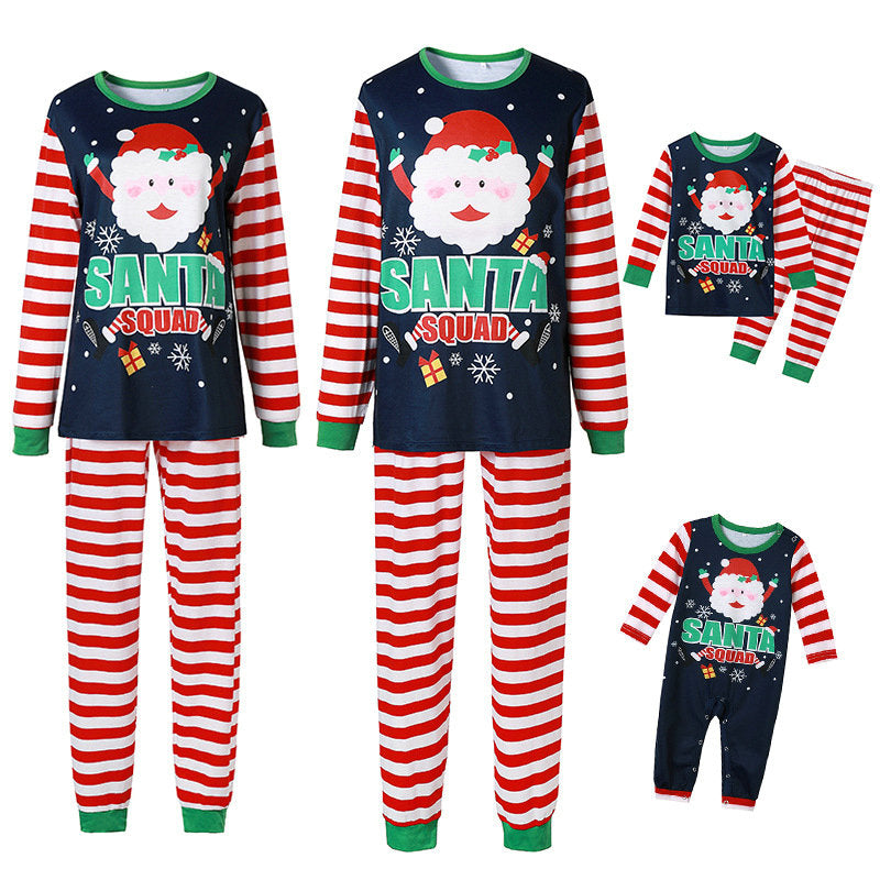 Family Matching Dad Mom Kid Christmas Santa Outfits Sleepwear Pajamas