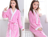 Child Bathrobe Kids Flannel Bathing Robe Sleepwear Fleece Pajamas