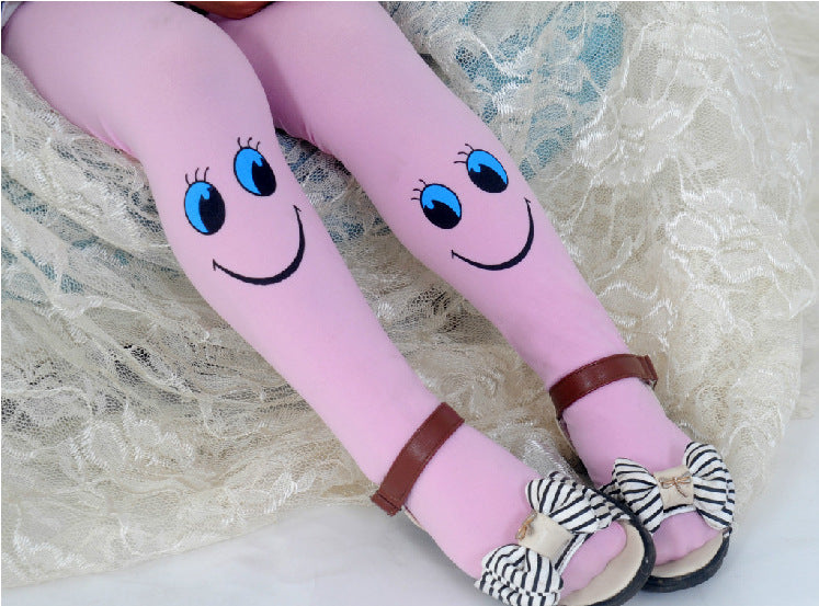 Kids Girls Cartoon Smiley Sock Dance Tights Pantyhose Stocking