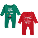 Baby Boys Green Red Christmas Rompers