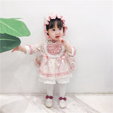 Baby Girl Lolita Floral Princess Birthday Christening Party Frock Boutique 2 Pcs
