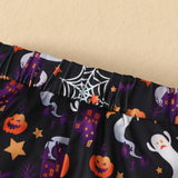 6M-4T Baby Boys Halloween Kids Cartoon Printed Patchwork 2 Pcs Sets