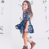 Mother Daughter Blue Floral Family Matching Mini Dress