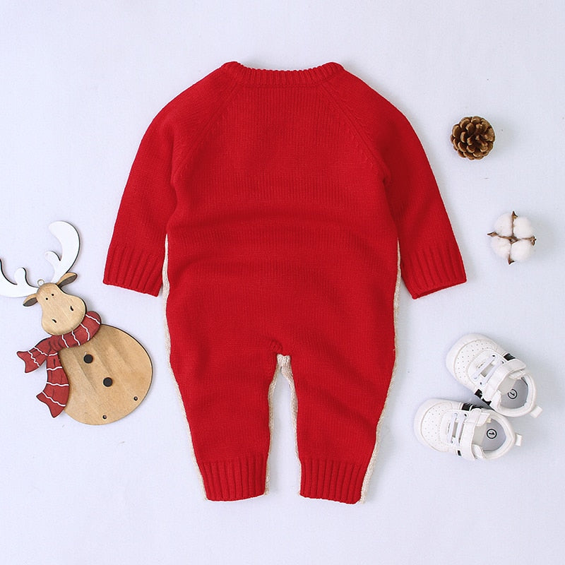 Winter Baby Boy Gir' Christmas Knitted Jumpsuits One Pieces Romper